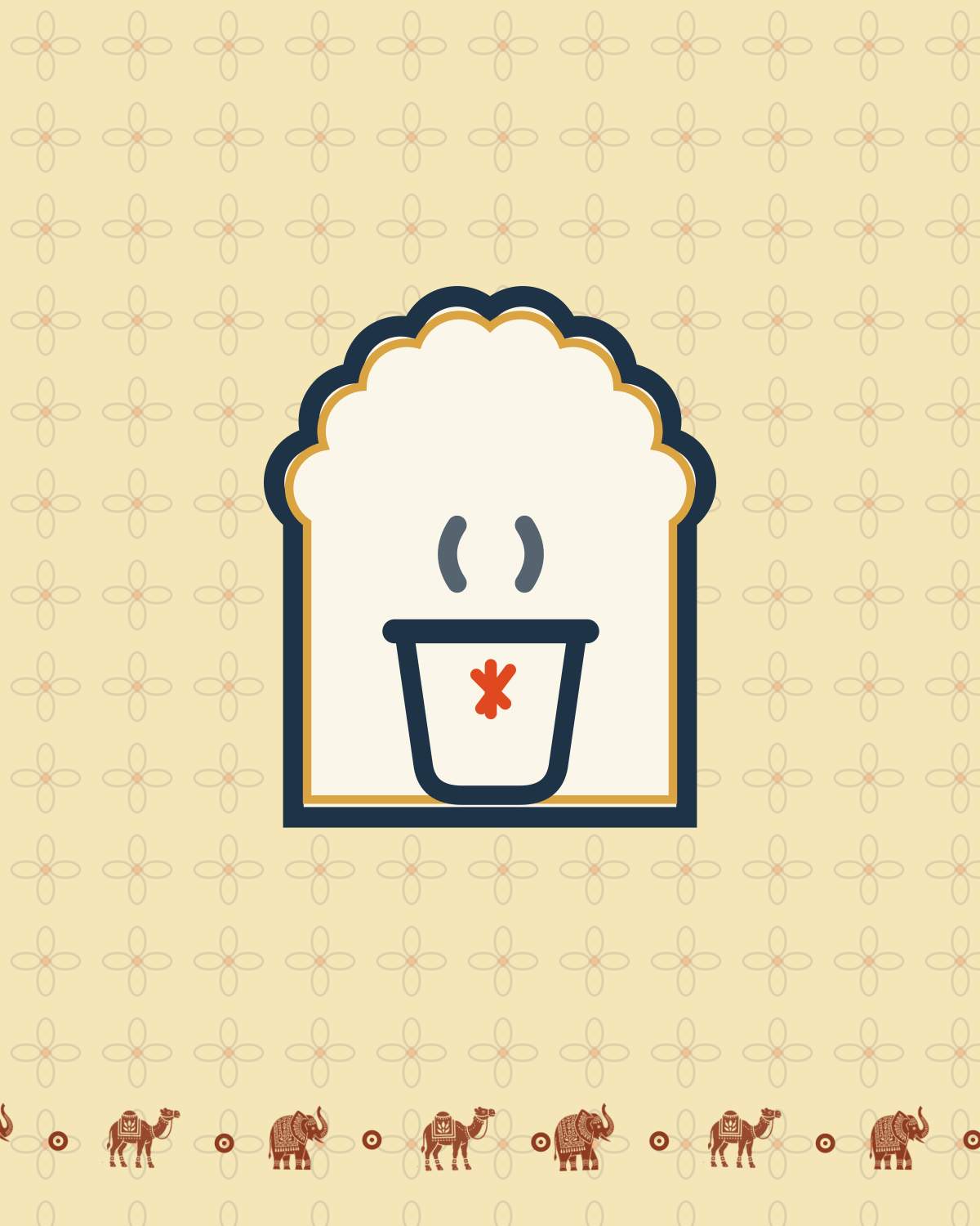 Saffron Chai — Bawadi café signature, block-print placeholder