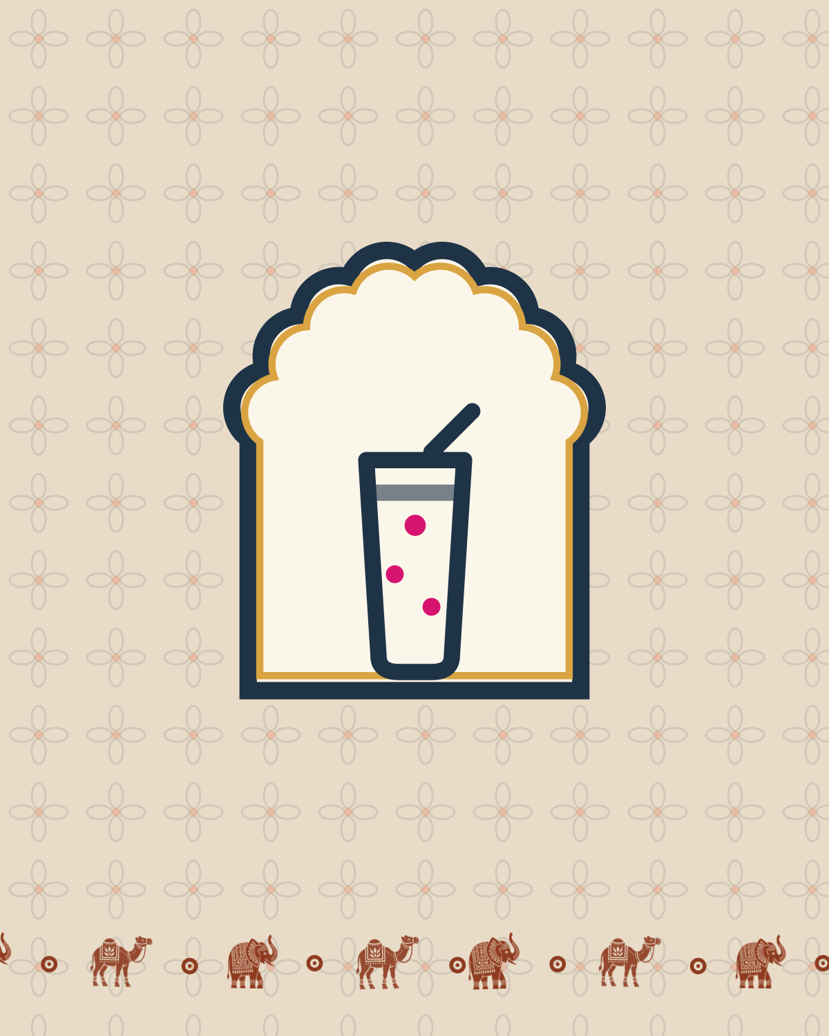 Bawadi Cooler — Bawadi café signature, block-print placeholder